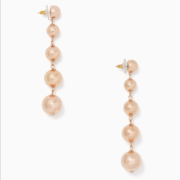 kate spade // rose gold sphere drop earrings - Picture 2 of 3